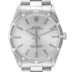 ROLEX OYSTER PERPETUAL ENGINE TURNED BEZEL VINTAGE STEEL MENS WATCH 1007