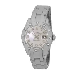 ROLEX 18K WHITE GOLD PEARLMASTER MASTERPIECE FACTORY DIAMONDS  80319 BOXWARRANTY
