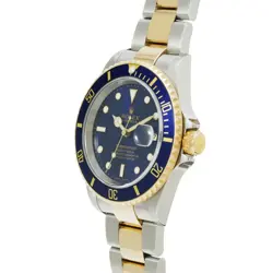 ROLEX Submarina Date 16613 F number (manufactured around 2003) blue mens Wat...