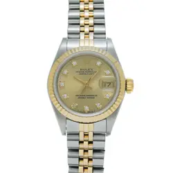 ROLEX DATEJUST 10P DIAMOND 69173G R NUMBER (MANUFACTURED AROUND 1988) CHAMPA...