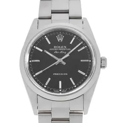 ROLEX AIR KING 14000 BLACK BAR K NUMBER SECOND HAND MENS
