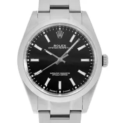 ROLEX OYSTER PERPETUAL 39 114300 BLACK RANDOM NUMBER SECOND HAND MENS