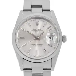 ROLEX OYSTER PERPETUAL DATE 15200 SILVER BAR S NUMBER SECOND HAND MENS