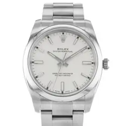 ROLEX OYSTER PERPETUAL 34 114200 WHITE INDEX STEEL SMOOTH OYSTER MENS WATCH 2018