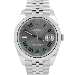 NEW 2024 PAPERS ROLEX DATEJUST 41MM WIMBLEDON 18K FLUTED JUBILEE 126334 BOX