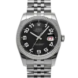 USED ROLEX DATEJUST 116234 BLACK CASE SIZE 36×36MM MEN'S WATCH #415215