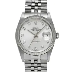 USED ROLEX DATEJUST 16234G SILVER CASE SIZE 36×36MM MEN'S WATCH #423615