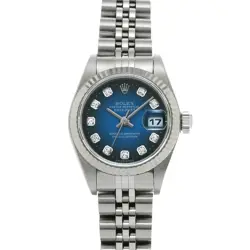 USED ROLEX DATEJUST 79174G BLUE CASE SIZE 26×26MM LADIES WATCH #432515