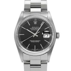 USED ROLEX DATEJUST 16200 BLACK CASE SIZE 36×36MM MEN'S WATCH #425615