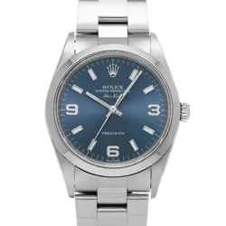 USED ROLEX AIR KING 14000M BLUE CASE SIZE 34×34MM MEN'S WATCH #411515