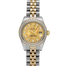USED ROLEX DATEJUST LADY 26 179383G GOLD CASE SIZE 26×26MM LADIES WATCH #41215