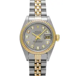 USED ROLEX DATEJUST 69173G GRAY CASE SIZE 26×26MM LADIES WATCH #412015