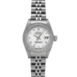 USED ROLEX DATEJUST 69174 WHITE CASE SIZE 26×26MM LADIES WATCH #414715