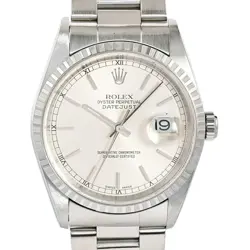 USED ROLEX DATEJUST 16220 SILVER CASE SIZE 36MM MEN'S WATCH #441715