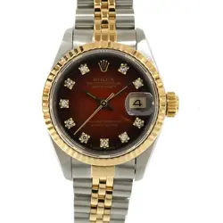 USED ROLEX DATEJUST 69173G RED CASE SIZE 26MM LADIES WATCH #452015