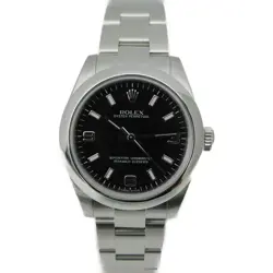USED ROLEX OYSTER PERPETUAL 177200 BLACK CASE SIZE 32MM LADIES WATCH #421315