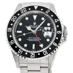 USED ROLEX GMT MASTER U NUMBER (AROUND 1997) 16700 BLACK MEN'S WATCH #421815