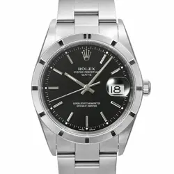 USED ROLEX OYSTER PERPETUAL 15210 BLACK MEN'S WATCH #431015