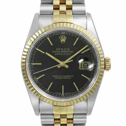 USED ROLEX DATEJUST 16233 BLACK CASE SIZE 36MM×36MM MEN'S WATCH #4319915