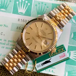 1988 ROLEX DATEJUST 16013 GOLD DIAL 18K & STEEL - MINT COLLECTORS EXAMPLE