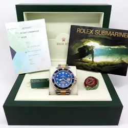ROLEX 16613LB SUBMARINER 18K/SS WITH BLUE DIAL