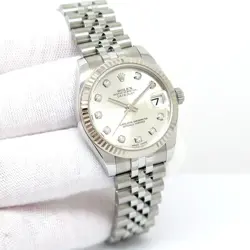 ROLEX 178274 DATEJUST WITH SILVER DIAMOND DIAL ON JUBILEE