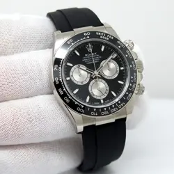 ROLEX 126519LN COSMOGRAPH DAYTONA 18K WHITE GOLD WITH BLACK DIAL ON OYSTERFLEX