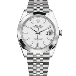 ROLEX DATEJUST 41, STAINLESS STEEL, WHITE INDEX, 126300, BOX & PAPERS