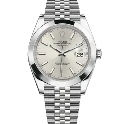 ROLEX DATEJUST 41, STAINLESS STEEL, SILVER INDEX, 126300, BOX & PAPERS