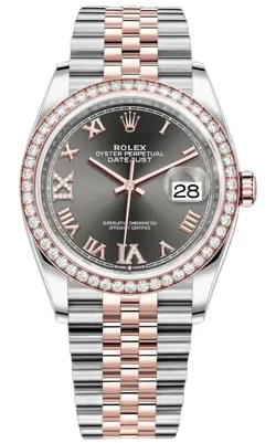 ROLEX DATEJUST 36 STAINLESS STEEL 126281RBR SLATE, JUBILEE