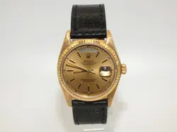 ROLEX DAY-DATE 36MM 18K YELLOW GOLD CHAMPAGNE DIAL MEN WATCH 18038