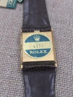MINT NOS ROLEX CELLINI 4127 DIAL SWISS MECHANICAL 18k TANK WATCH