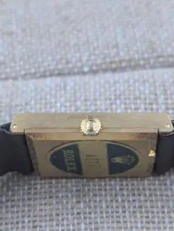 MINT NOS ROLEX CELLINI 4127 DIAL SWISS MECHANICAL 18k TANK WATCH