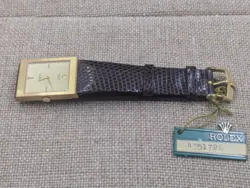 MINT NOS ROLEX CELLINI 4127 DIAL SWISS MECHANICAL 18k TANK WATCH