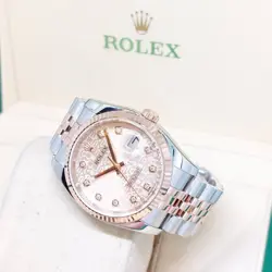 ROLEX 36MM 18K HALF ROSE GOLD PINK JUBILEE DIAMONDS DATEJUST REF: 116231 (V)