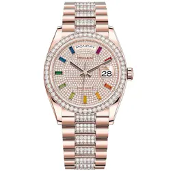 ROLEX DAY-DATE 36 ROSE GOLD PRESIDENT DIAMOND-PAVED 128345RBR