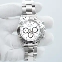 ROLEX DAYTONA ZENITH STAINLESS STEEL OYSTER AUTOMATIC WHITE MEN'S WATCH 16520