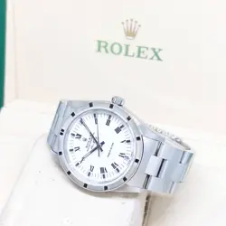 ROLEX 34MM OYSTER PERPETUAL WHITE ROMAN DIAL AIR-KING REF: 14010 (T SERIES)