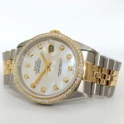 ROLEX DATEJUST 36 18K YELLOW GOLD & STEEL JUBILEE DIAMOND MOTHER OF PEARL 16263