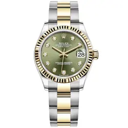 ROLEX DATEJUST 31 STEEL & GOLD 278273 WRISTWATCH - OLIVE GREEN DIAMOND, OYSTER