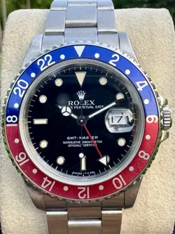 ROLEX GMT MASTER PEPSI BEZEL STEEL OYSTER BRACELET 40MM WATCH 16700