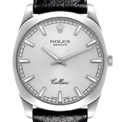 ROLEX CELLINI DANAOS WHITE GOLD SILVER DIAL MENS WATCH 4243