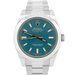 MINT PAPERS ROLEX MILGAUSS Z-BLUE GREEN 40MM 116400 GV STAINLESS STEEL WATCH BOX