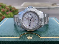 2002 ROLEX YACHT-MASTER 16622 40MM STAINLESS STEEL PLATINUM WATCH WITH BOX/PAPER