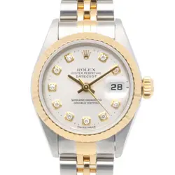 ROLEX DATEJUST WATCHES 69173G STAINLESS STEEL K18 YELLOW GOLD 10P DIAMOND USED