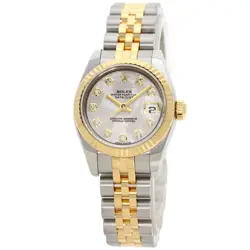 ROLEX DATEJUST 10P DIAMOND METEORITE WATCHES 179173G STAINLESS STEEL/SSXK18Y...
