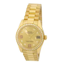 ROLEX 31MM 18K YELLOW GOLD FACTORY DIAMOND PRESIDENT 178288  BOX LIFETIMWARRANTY