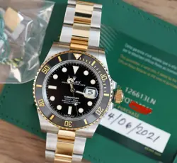 ROLEX SUBMARINER 126613LN SILVER AND GOLD OYSTER BRACELET WITH BLACK BEZEL 2021