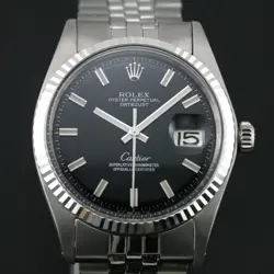 VINTAGE ROLEX 1601 DATEJUST AUTOMATIC WIDE BOY CUSTOM DIAL MEN`S DATE WATCH