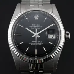 VINTAGE ROLEX 1601 DATEJUST AUTOMATIC  BLACK CUSTOM DIAL MEN`S DATE  WATCH